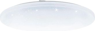 Loops Wall Flush Ceiling Light White Shade White Plastic With Crystal Effect LED 36W