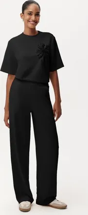 Exquise Shayna K Pants Wide Leg Knit Trousers in Black at Nordstrom, Size Medium