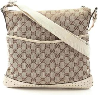 Gucci Pre-owned Shoulder Bags, female, Beige, Size: ONE SIZE Pre-owned Canvas gucci-bags