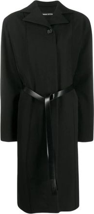 Kwaidan Editions Oversized ceintuurjas - Dames - Jas met riem - Zwart - S - Katoen - Jassen