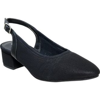 David Tate Silvana Slingback Pump in Black Micro at Nordstrom, Size 10.5