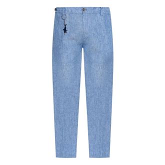 Paul & Shark Paul & Shark, Chinos, male, Blue, Size: XL Wide Leg Linen Trousers