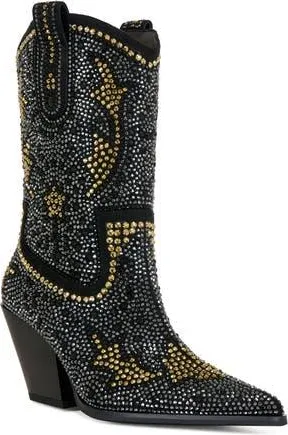 Azalea Wang Scott Pointed Toe Western Boot in Black at Nordstrom Rack, Size 6.5