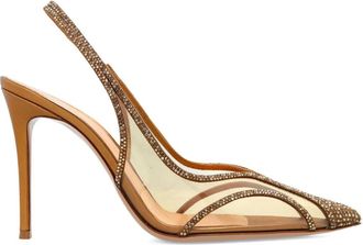 Gianvito Rossi Pumps Brenda Con Cristalli E Cinturino Posteriore 95mm-Donna