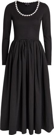 Sister Jane Forever Framed Embellished Jersey and Poplin Midi Dress - Black - 16 (UK16 / XL)