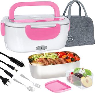 OEM Fiambrera El&eacute;ctrica Con Calefacci&oacute;n (1,5 L/55 W), Fiambrera Port&aacute;til Isot&eacute;rmica Para Comidas Calientes, Fiambrera Caliente Puro Para La Oficina Y El C
