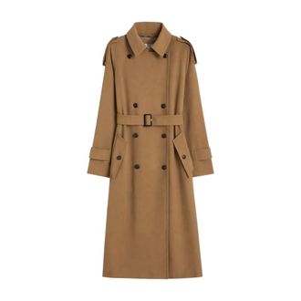 Max Mara Jassen, Dames, Bruin, S, Wol, Mxmcerto Trenchcoat