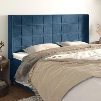 vidaXL Cabecero Con Orejas De Terciopelo Azul Oscuro 163x16x118/128 Cm Vidaxl