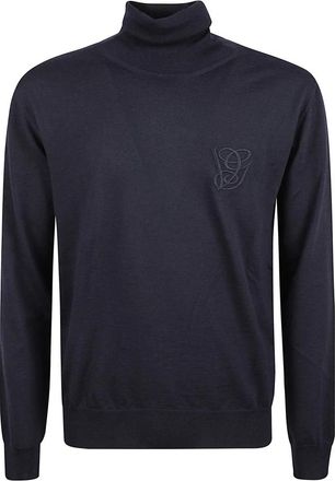 Valentino Garavani Truien & Vesten, Heren, Blauw, M, Wol, Turtleneck Trui