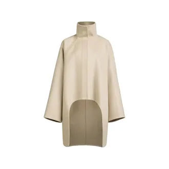 Alaia High-low Hem High-neck Coat