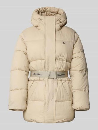 Calvin Klein Jeans Steppmantel mit Kapuze in Taupe, Gr&ouml;&szlig;e M