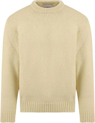 Edwin Ellis Hibiki Sweater - Heren - Ronde hals truien - Beige - M - Wol - Truien & Vesten