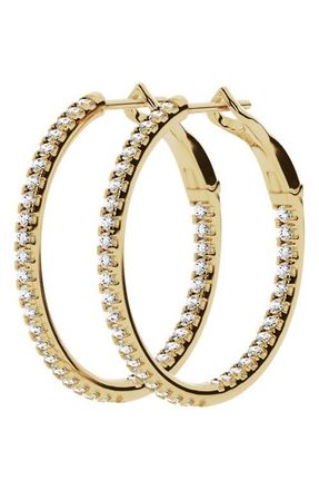 Jennifer Fisher 18K Gold Lab Created Diamond Hoop Earrings - 1.3 ctw in 18K Yellow Gold at Nordstrom