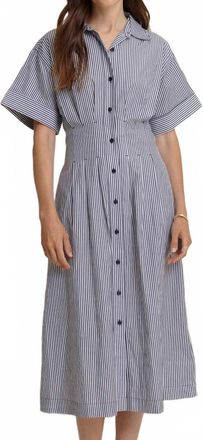 Southern Tide Bobbie Tucked Waist Shirt Dress In Dress Blue