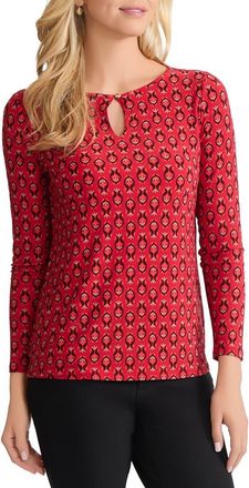 Jones New York Keyhole Top in Deep Rouge Multi at Nordstrom, Size X-Large P