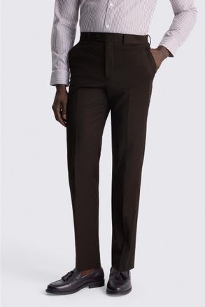 Moss Performance Tailored Fit Brown Twill Trouser