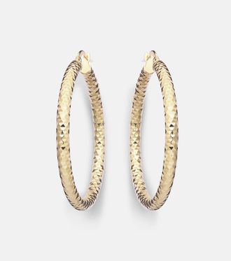 Stone and Strand Bold Sparkle Medium 14kt gold hoop earrings