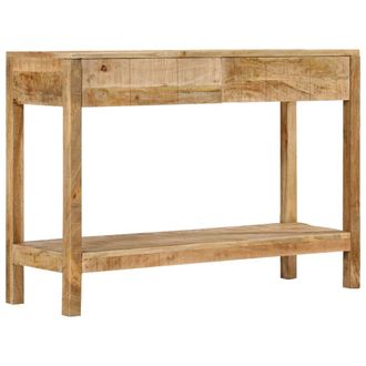 vidaXL Mesa Consola Con 2 Cajones Madera Maciza De Mango 110x35x75 Cm Vidaxl