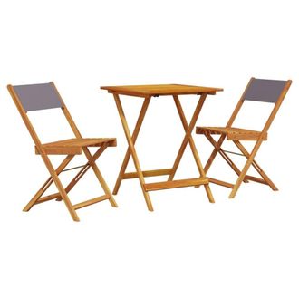 Berkfield Home 3 Piece Bistro Set Anthracite Fabric & Solid Wood in Tan