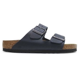 Birkenstock Arizona BS Soft Footbed Oiled Leather Unisex Slides Sandals - Blue - Size:UK 7.5