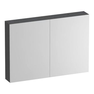 Marcel Breuer Impress Deluxe spiegelkast - 100x70x15cm - interne en externe verlichting - 2 dubbelzijdige spiegeldeuren - Timber Grey