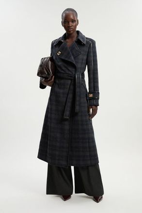 Karen Millen Double Breasted Belted Midi Coat in Grey at Nordstrom, Size 10