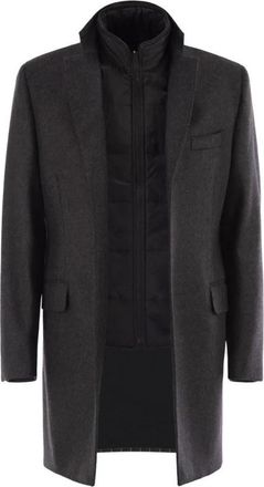 Fay Double Coat - Heren - Parka Jassen - Zwart - M - Wol - Jassen