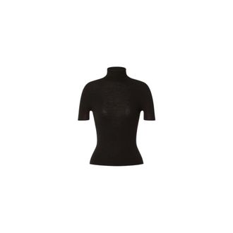Alberta Ferretti Alberta Ferretti, Turtlenecks, female, Black, Size: S Cut-out cashmere turtleneck sweater
