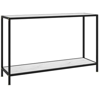 Les Tendances Tavolo Consolle Bianco 120x35x75 cm in Vetro Temperato