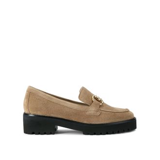 Carvela Womens Suede Chester Loafers - Beige - Size UK 8