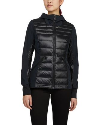 Pajar Cressy Mixed Media Channel Quilted Stretch Puffer in Black at Nordstrom, Size Small