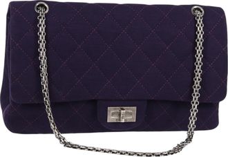 Chanel 2,55 Purple Cotton Shoulder Bag (Pre-Owned)
