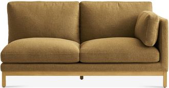 Castlery Owen Right Arm 2 Seater Couch, Basketweave Caramel Blonde Oak, Brown, Castlery