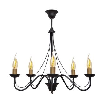 Netlighting Malbo Multi Arm Pendant Ceiling Light Black Patina 60cm