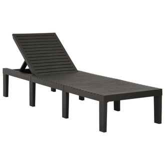 vidaXL Tumbona De Pl&aacute;stico Gris Antracita Vidaxl