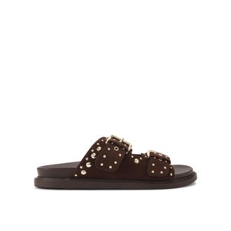 Kurt Geiger Womens Mitty Sandals - Brown Fabric - Size UK 6