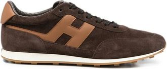 Hogan H699 Logo-patch Sneakers - Heren - Sneakers - Bruin - 44 EU - Leer - Schoenen