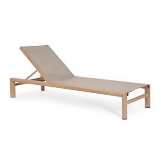 Konte Design Tumbona de jard&iacute;n con ruedas en aluminio efecto madera