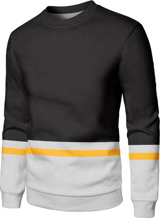 Generic Mens Color Block Sweatshirt Pullover Crewneck Long Sleeve Casual Ribbed Patchwork Fall Tops (UK, Alpha, L, Regular, Regular, 11)
