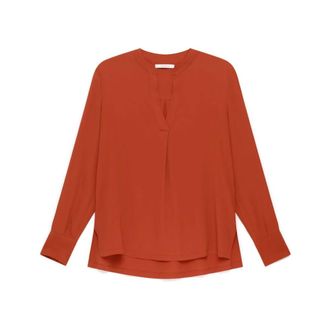 Maliparmi Maliparmi, Overhemden, Dames, Oranje, XL, Vloeiend Cr&ecirc;pe Shirt