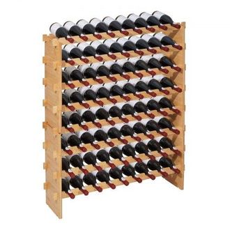 OEM Botellero Modular Apilable De Bamb&uacute;, Para 72 Botellas, 8 Niveles, Capacidad De Carga Total De 80 Kg, Estable, Ideal Para Cocina, Bodega, Bar Y Vinotec