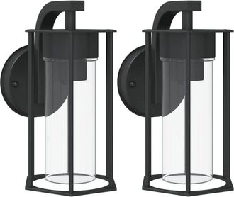 vidaXL Applique da Esterno 2 pz Nere in Acciaio Inossidabile - Vidaxl