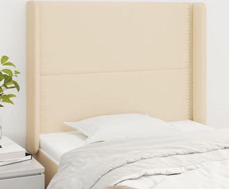 vidaXL Cabecero Con Orejas De Tela Color Crema 103x16x118/128 Cm Vidaxl