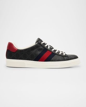 Gucci Men & apos;s Gucci Ace Low-Top Sneakers with Web