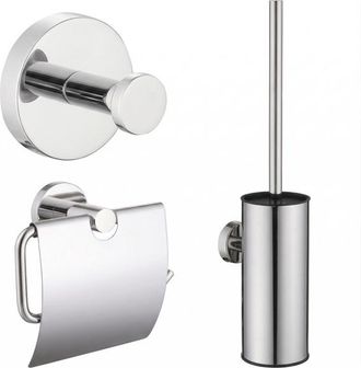Adema Rise Toiletset - toiletrolhouder - handdoekhaak - toiletborstelset - passend bij Grohe chrome