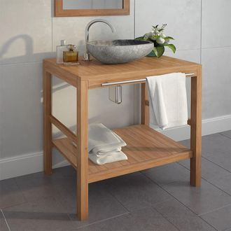 vidaXL Mueble De Lavabo Tocador Madera Teca Maciza 74x45x75 Cm Vidaxl
