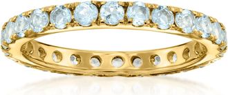 Ross-Simons Aquamarine Eternity Band in 18kt Gold Over Sterling