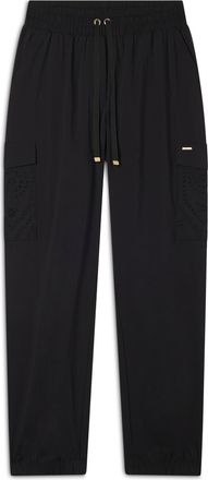 Freddy Pantaloni cargo in popeline con ricami Sangallo sulle tasche