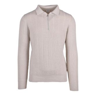 Eleventy Truien & Vesten, Heren, Beige, S, Kasjmier, Maglia Full Zip Collo in Piedi