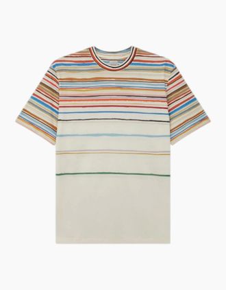 Paul Smith Mens Paul Smith Cairo Stripe T-Shirt 04 Ivory - Size: 40